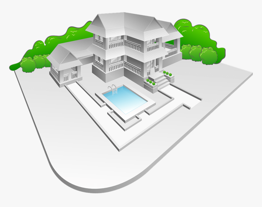 Casas Con Jardin Piscina Y Garaje, HD Png Download
