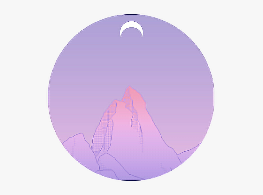 #moon #mountain #purple #cycle #tumblr #png #sticker - Circle, Transparent Png