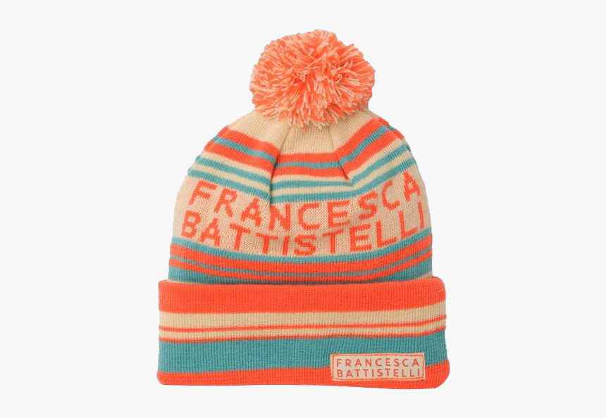 Striped Pom Beanie - Beanie, HD Png Download