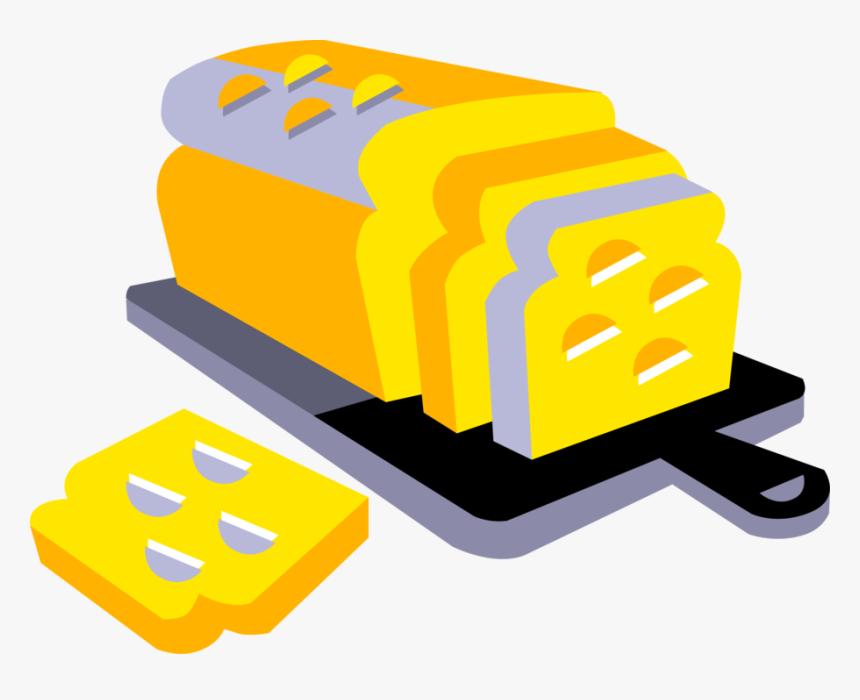 Vector Illustration Of Baked Bakery Bread Loaf On Cutting, HD Png Download