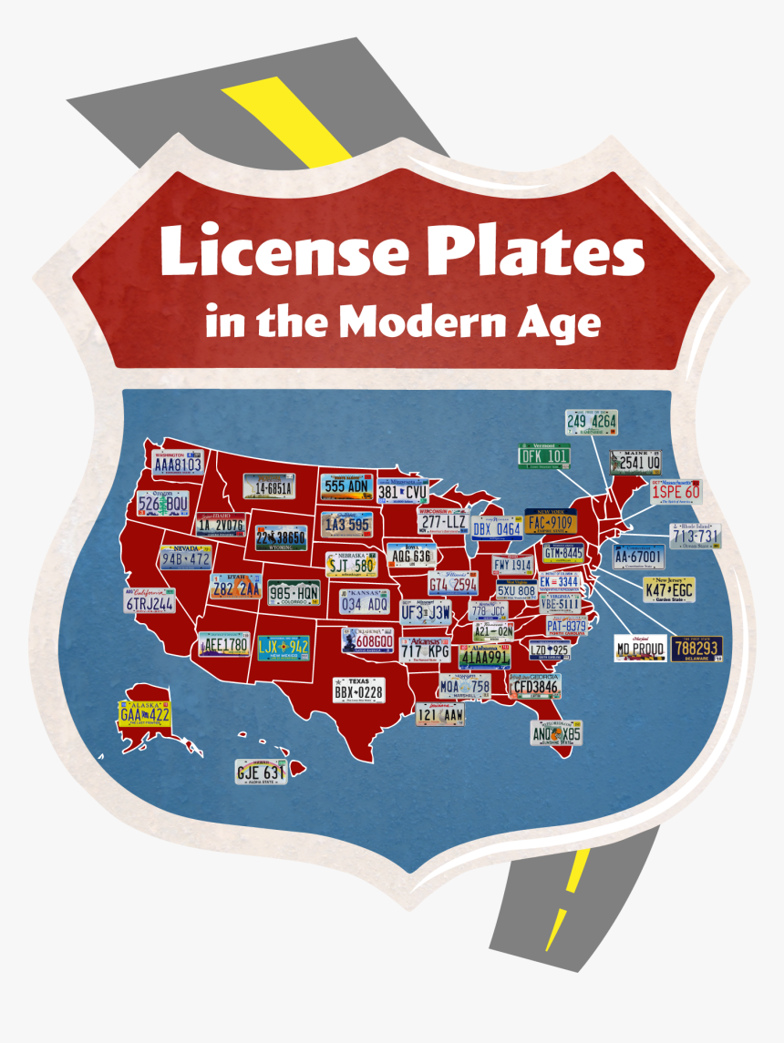 Modern License Plate - Map, HD Png Download