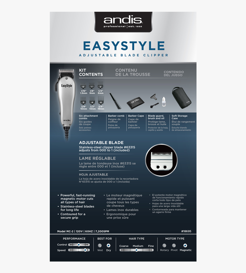 Andis Easy Style Clipper, HD Png Download