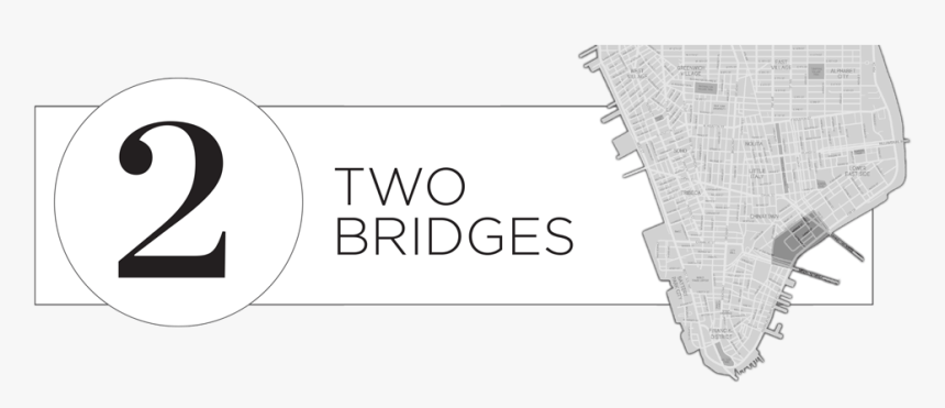 2 Two Bridges Header With Map - Architecture, HD Png Download