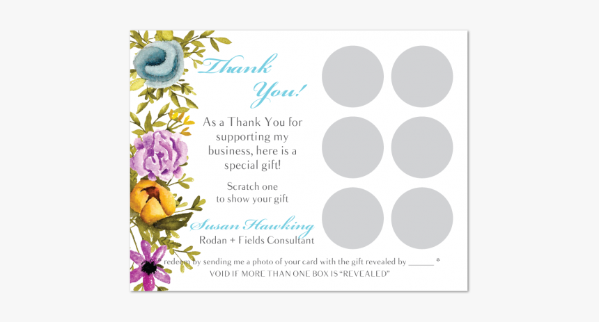 Lovely Florals Gift Card Scratcher 
								data-caption - Rose, HD Png Download