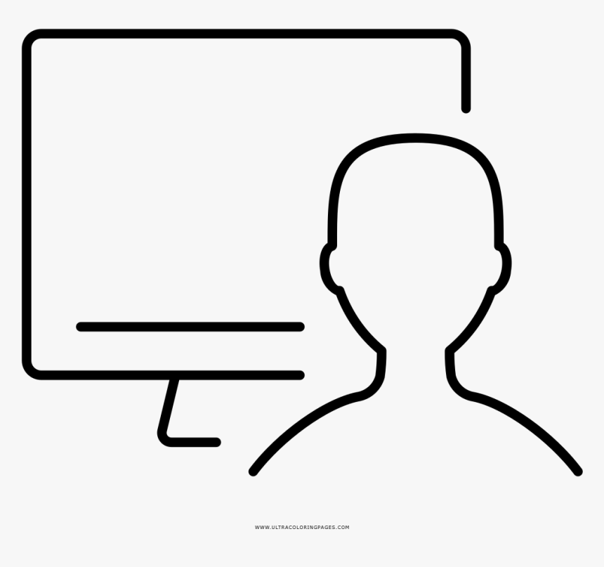 Computer User Coloring Page - Usuario De Computadora Dibujo, HD Png Download
