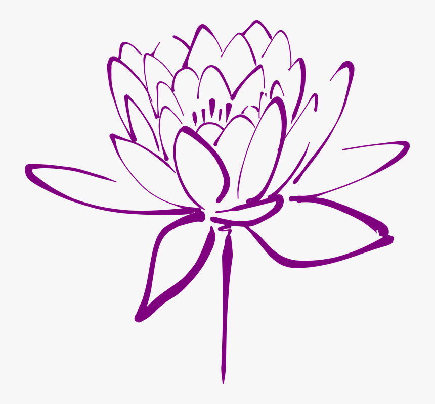 Clipart Lotus Flower Purple, HD Png Download