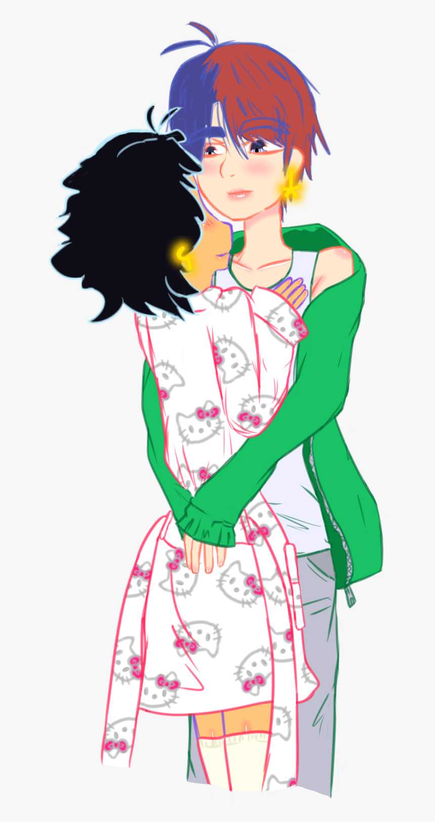 Jiryo X Kari Relax And Chill Couple - Cartoon, HD Png Download