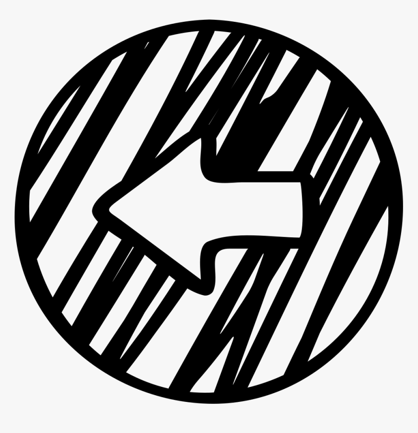 Left Arrow Sketch Circle - Icon, HD Png Download