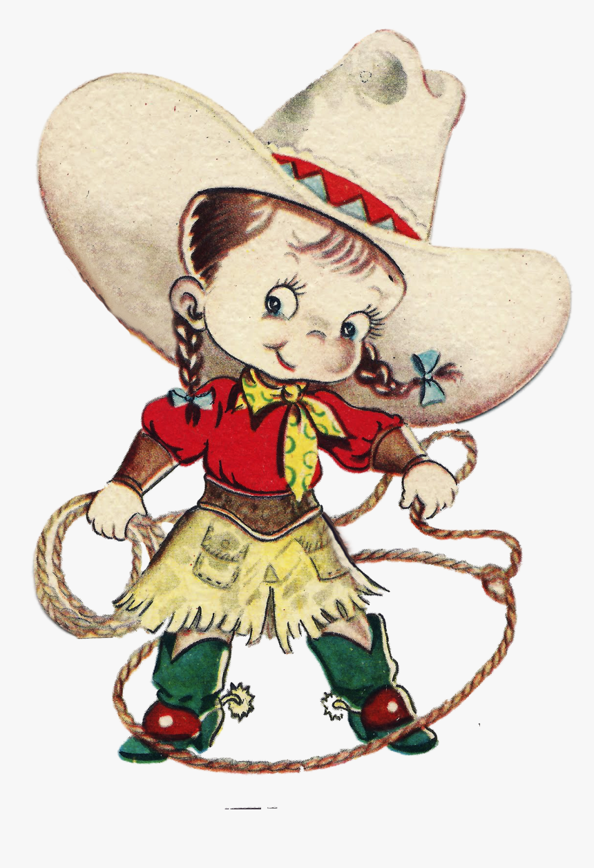 Transparent Vintage Hat Clipart - Cute Vintage Cowgirl Clip Art, HD Png Download