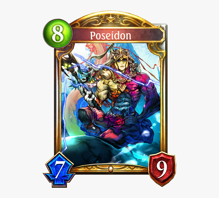 Unevolved Poseidon Evolved Poseidon - Shadowverse Poseidon, HD Png Download