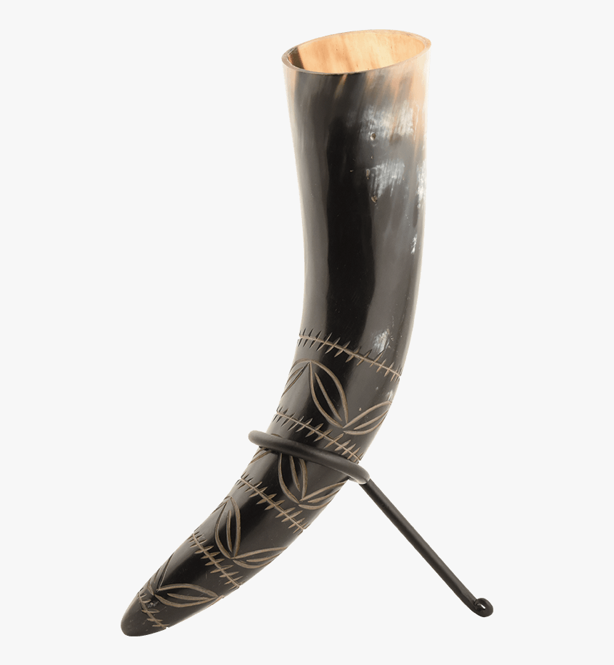 Leaf Pattern Drinking Horn With Stand - Pipe, HD Png Download