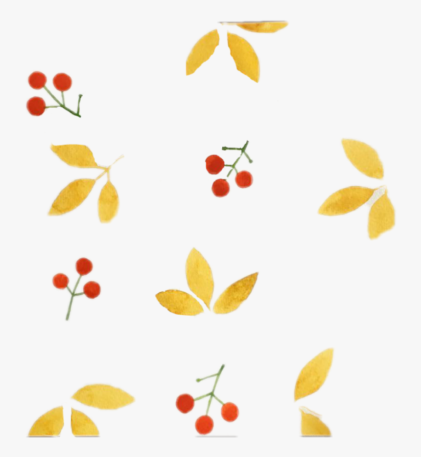 #freetoedit #cherries #gold #leaves #pattern #overlay, HD Png Download
