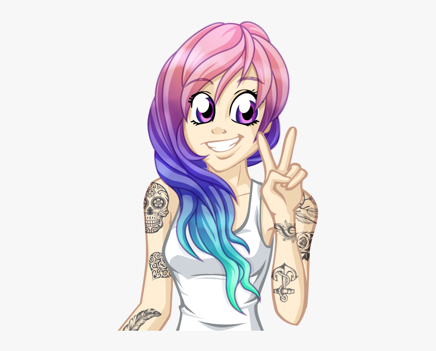 Tattoo Girl Stickers - Love Girl Stickers Png, Transparent Png