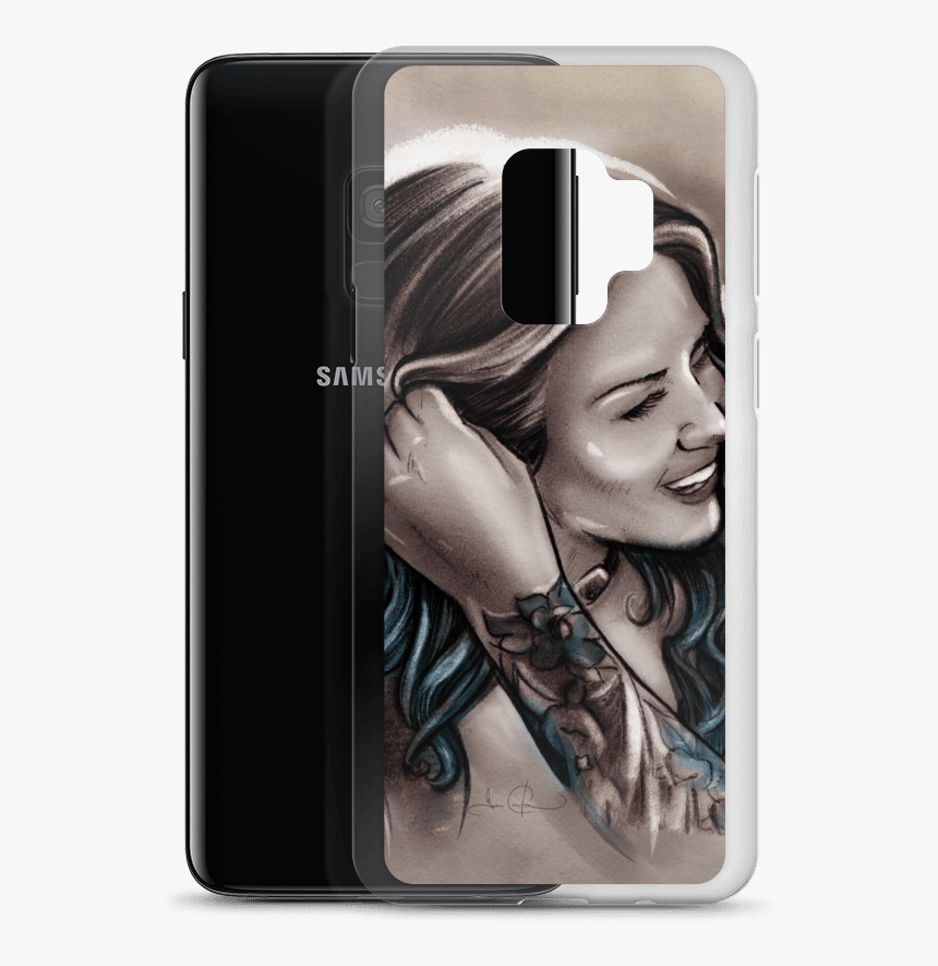 Casual Blue Hair & Tattoo Girl Samsung Case - Mobile Phone, HD Png Download