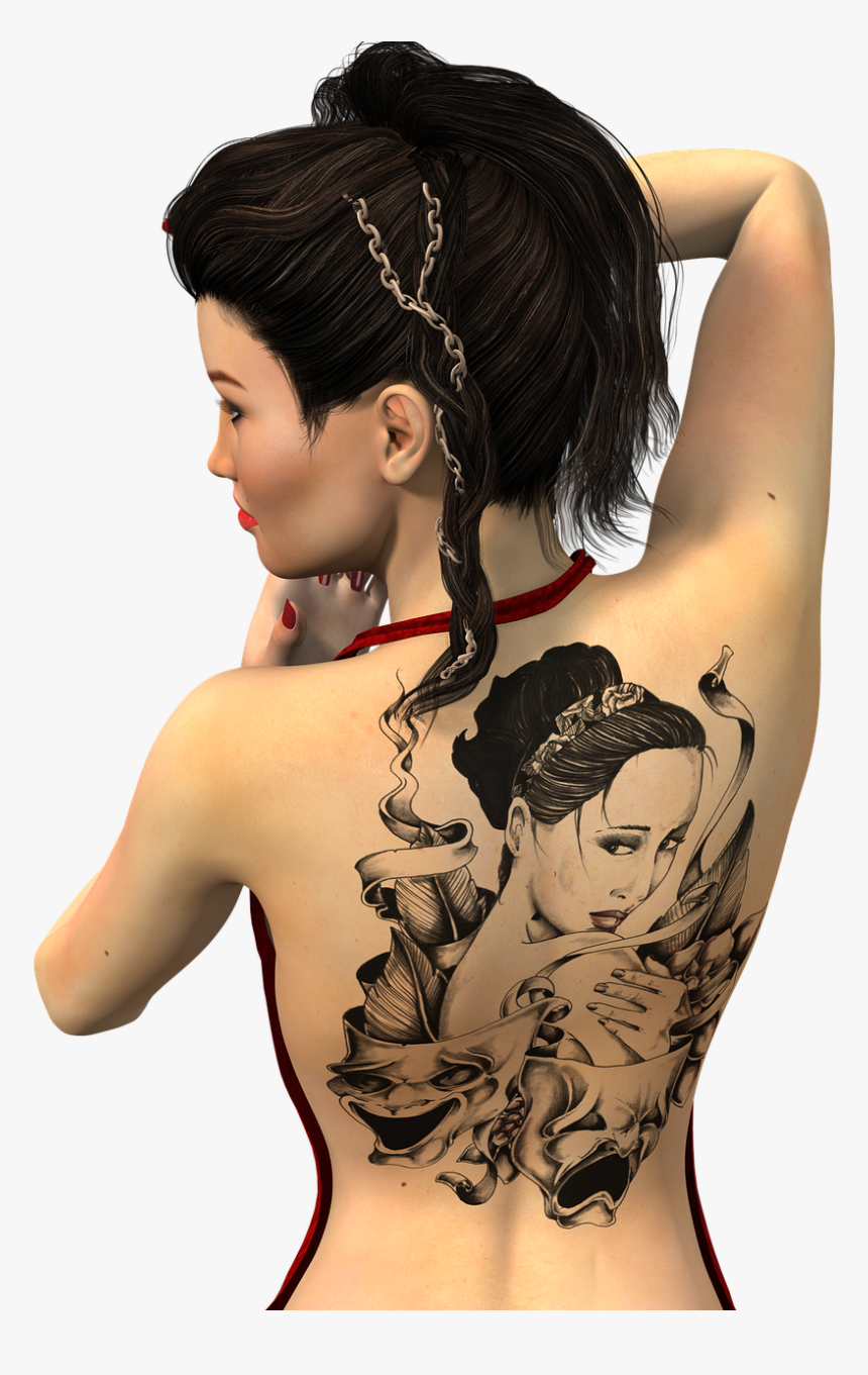 Tattoo Woman Png, Transparent Png