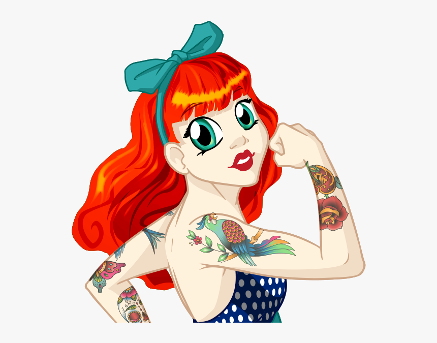 Tattoo Girl Stickers - Illustration, HD Png Download