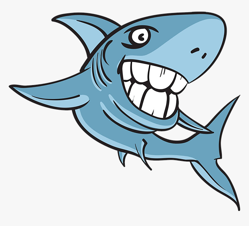 Great White Cartoon Clip Art Illustration Cartoonsharkillustration - Shark With Big Teeth, HD Png Download