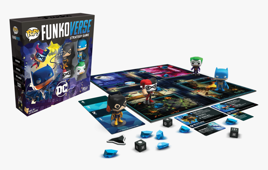 Batman, Batgirl, Harley Quinn & Joker Pop - Funkoverse Game, HD Png Download