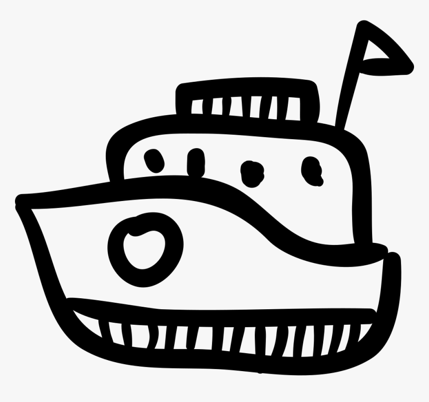 Toy Boat - Ship Hand Drawn Png, Transparent Png