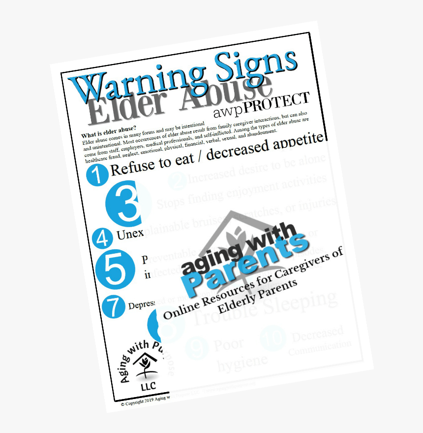 Warning Signs Of Elder Abuse - Poster, HD Png Download
