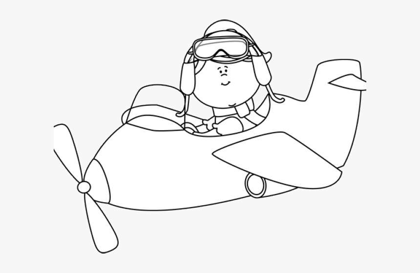 Girl Airplane Cliparts - Cartoon, HD Png Download