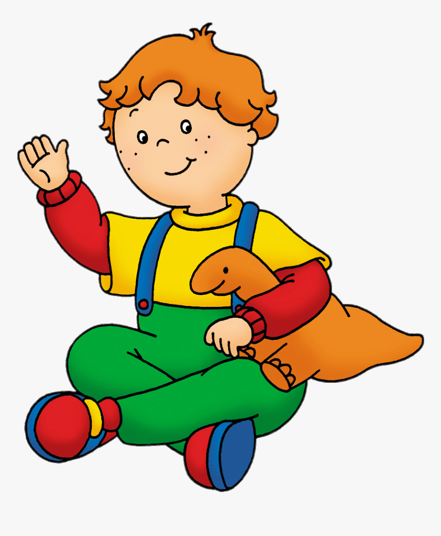 Caillou S Friend Leo Holding Toy Dinosaur Png - Caillou Leo And Clementine, Transparent Png