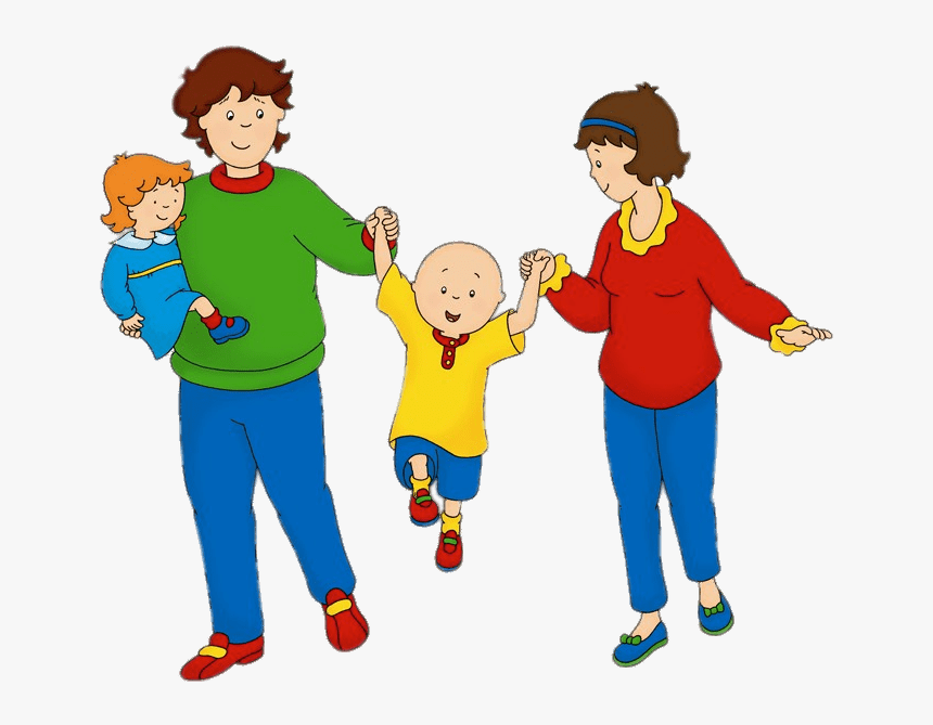 Caillou With His Parents And Sister Rosie - Tall Is Caillou's Parents, HD Png Download