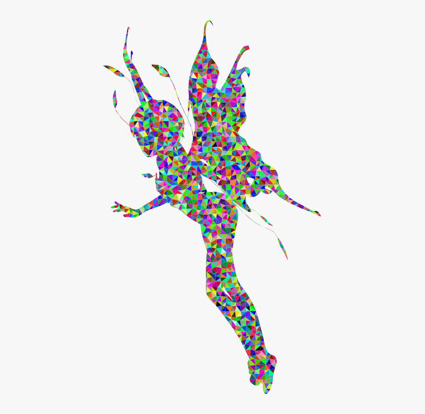Low Poly Prismatic High Detail Female Fairy Silhouette - Transparent Fairy Silhouette, HD Png Download