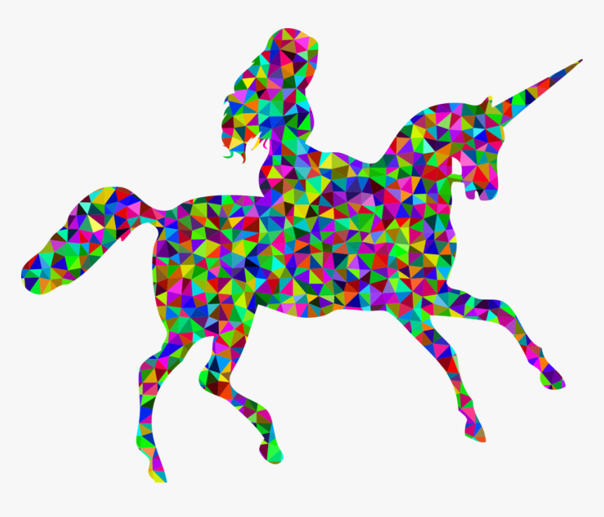 Unicorn Equestrian Horse Silhouette Fairy Tale - Unicorn And Fairy Silhouette, HD Png Download