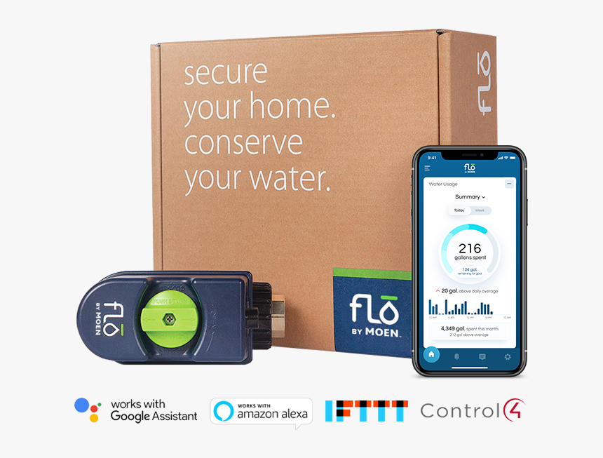 Flo By Moen Total Home Water Monitoring And Security - Ifttt, HD Png Download