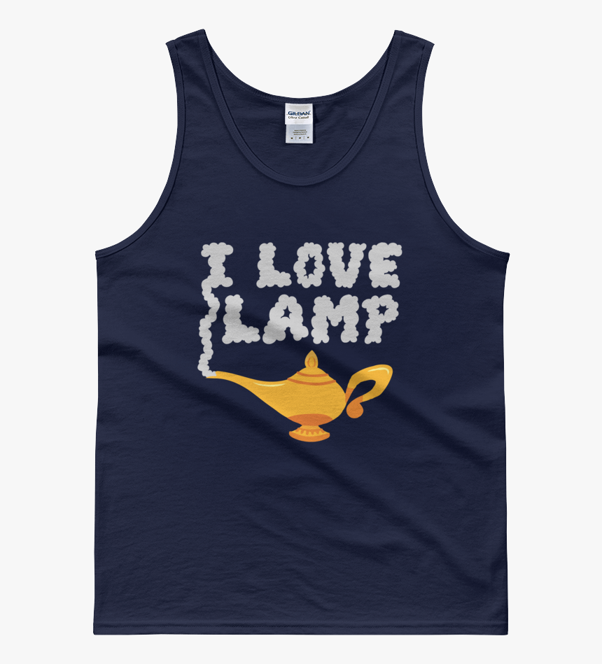 I Love Lamp 01 Mockup Flat Front Navy - Active Tank, HD Png Download