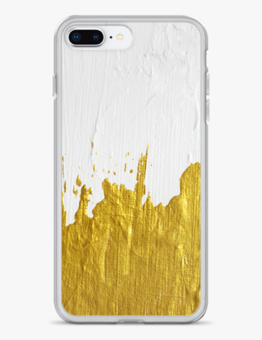 Gold Paint On White Iphone Case - Iphone, HD Png Download