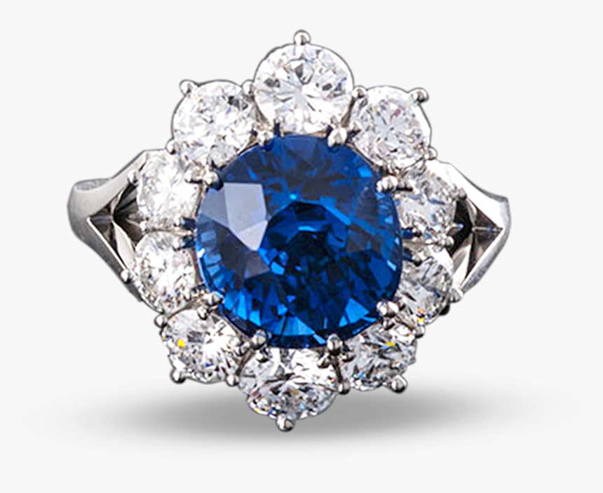 Untreated Burma Sapphire Ring, - Diamond, HD Png Download