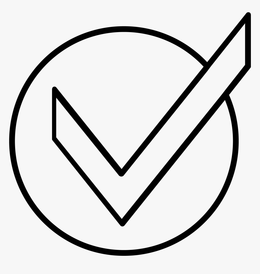 Checkmark Black Large - Line Art, HD Png Download