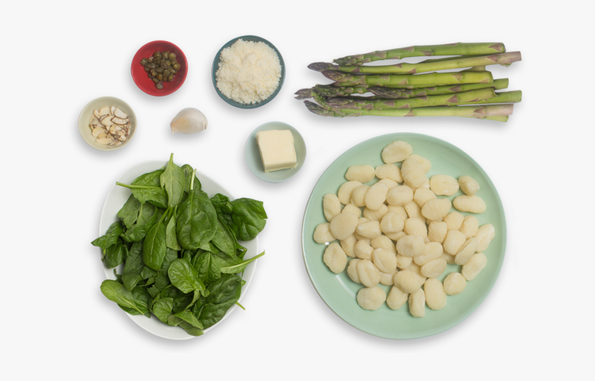 Spinach Pesto Gnocchi With Sautéed Asparagus & Brown - Lemon Png Top View, Transparent Png