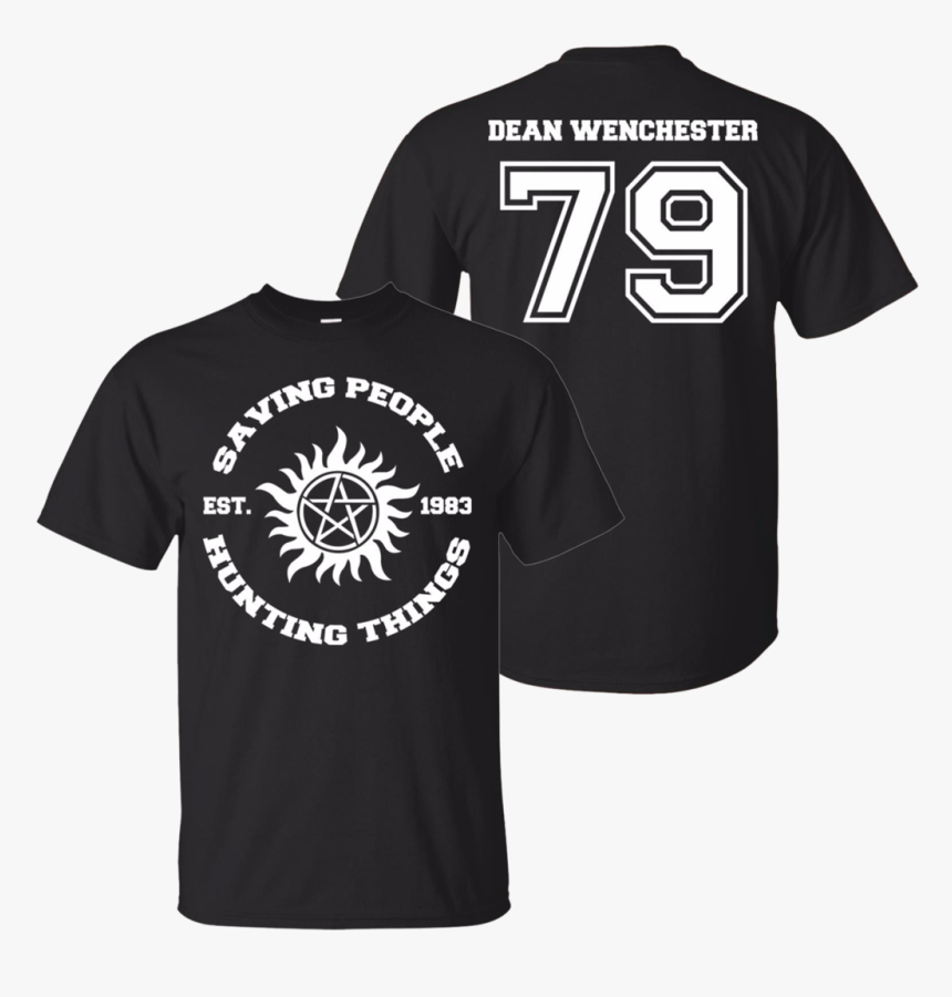 Supernatural Dean Winchester T Shirt Black S 
 Class - Sports Jersey, HD Png Download