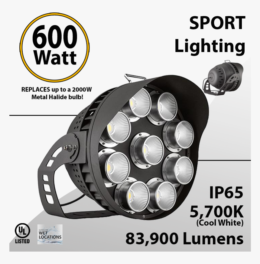 Led Stadium Lights And Arena Light 600w 83900 Lm Equal - 500w Led Narrow Beam Spotlights, HD Png Download