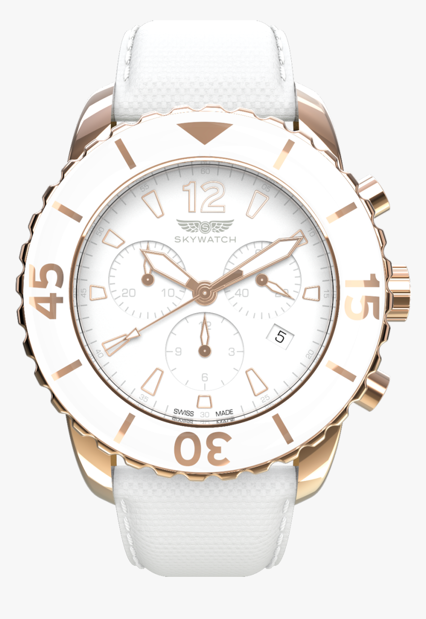 44 Mm White &amp - Analog Watch, HD Png Download