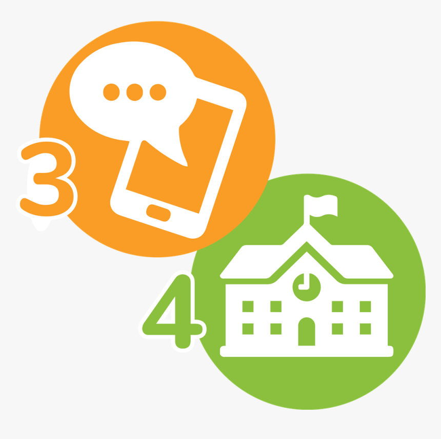 Numbers 3 And 4, Notification Icon And School Icon - Transparent School Logo Png, Png Download