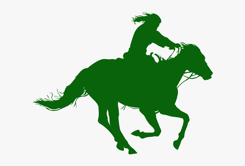 Cowgirl Riding Horse Silhouette, HD Png Download