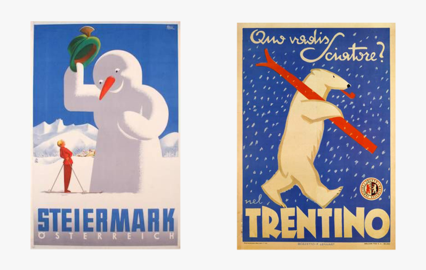Vintage Poster Slides2 - Vintage Ski Poster Italy, HD Png Download