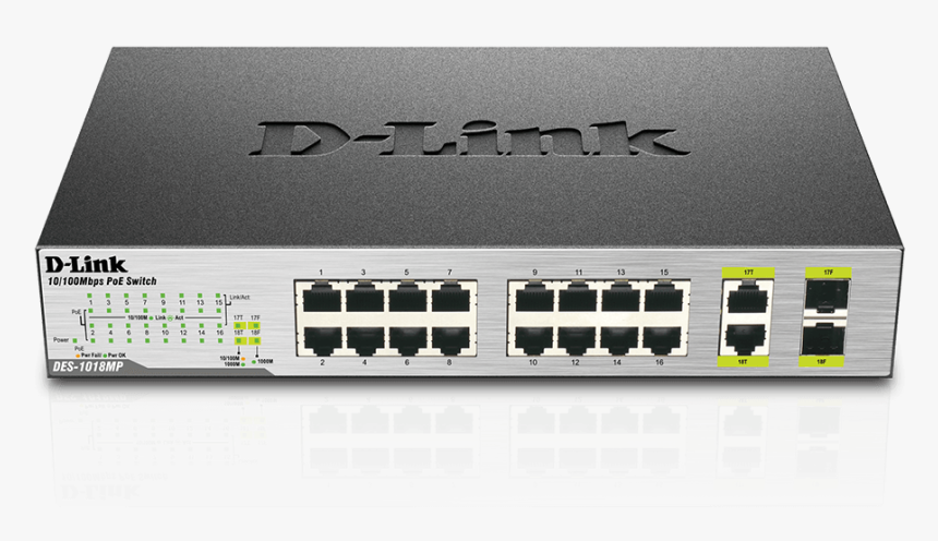 Des 1018mp 18 Port 10/100 Unmanaged Poe Switch With - Des 1018mp, HD Png Download