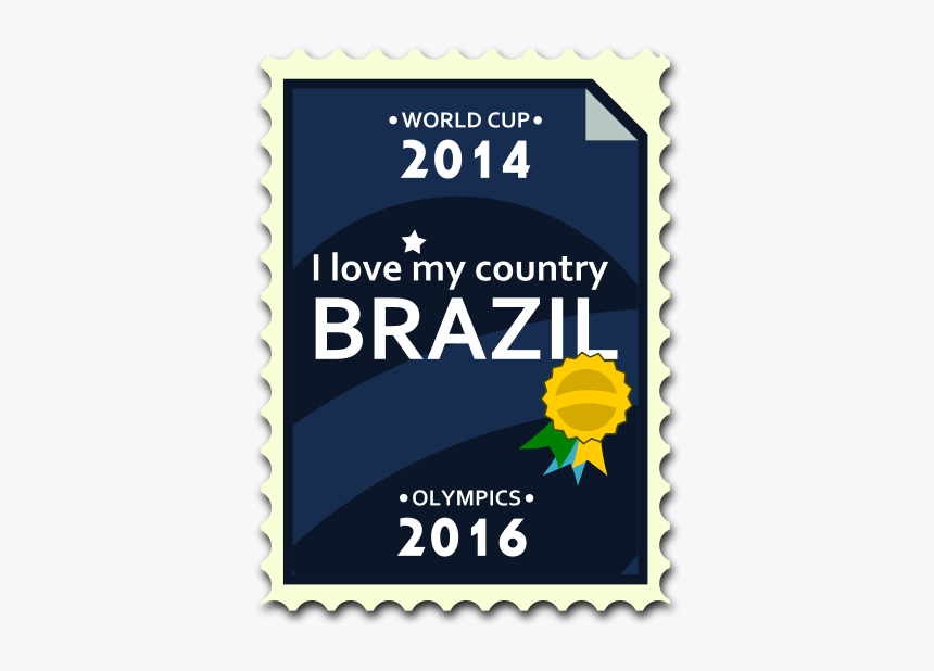 Brazil Olympics And World Cup Postal Stamp Vector Image - Postage Stamp, HD Png Download
