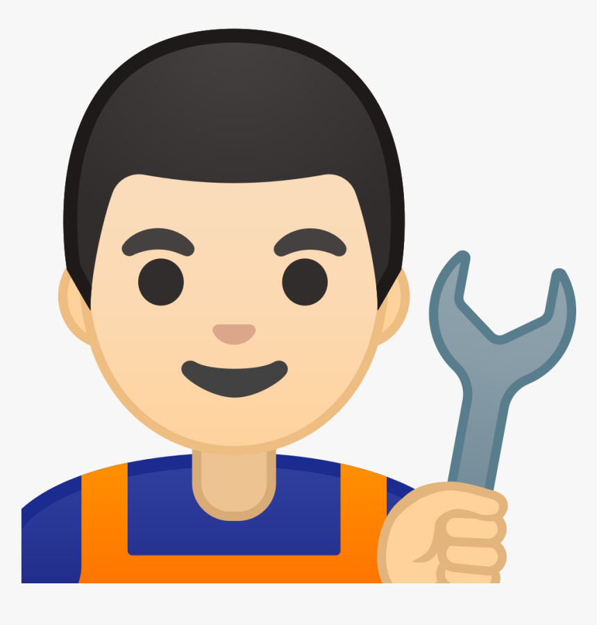 Man Mechanic Light Skin Tone Icon - Person Raising Hand Icon, HD Png Download