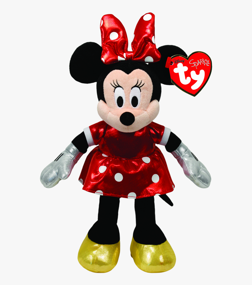 Minnie Mouse Sparkle Beanie Babies - Minnie Vestido Vermelho, HD Png Download