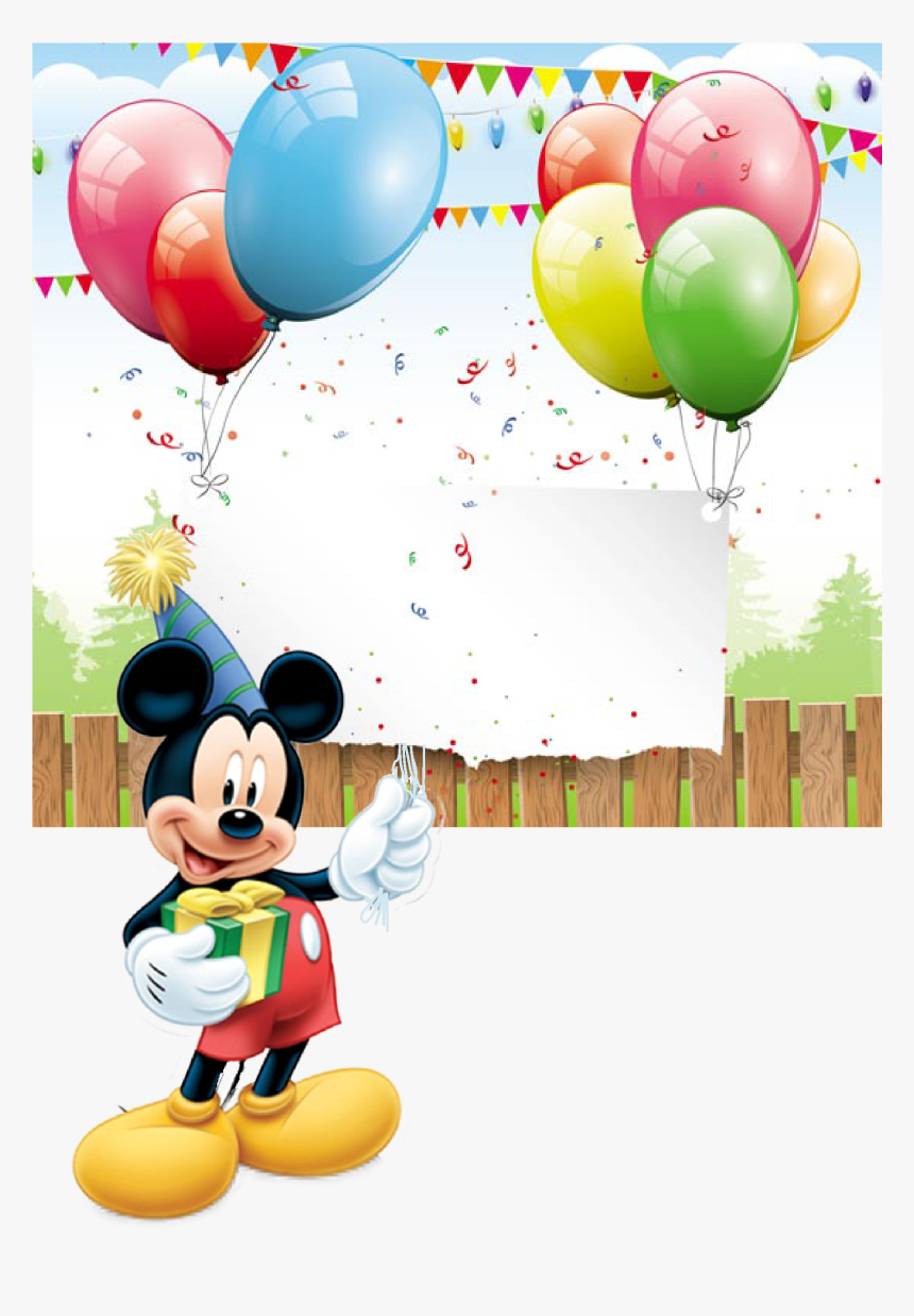 Mickey Mouse And Balloons, HD Png Download