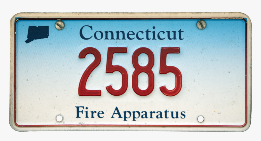 Connecticut License Plate Fire Apparatus, HD Png Download