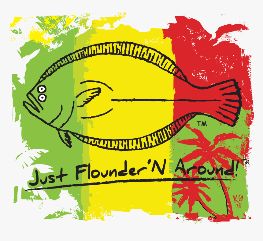 Rasta Flounder Short Sleeve T Shirt - Illustration, HD Png Download