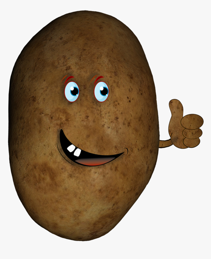 Potato Head With Hand - Cartoon, HD Png Download