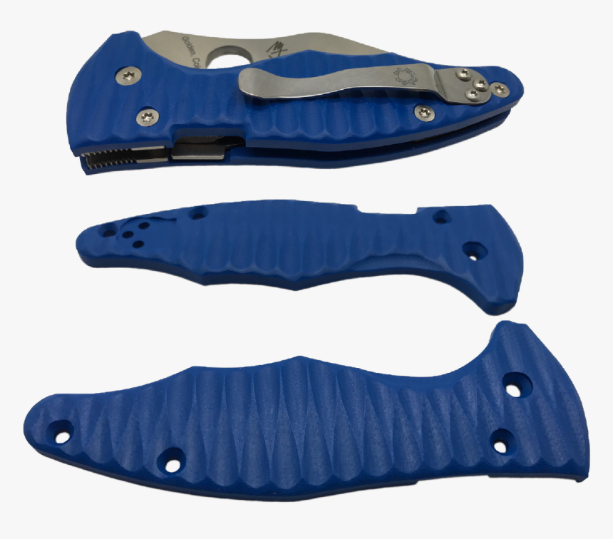 Allen Putman Blue Grooved G10 Yojimbo 2 Blade Scales - Utility Knife, HD Png Download